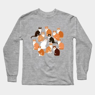 Ginger Cats on pink Long Sleeve T-Shirt